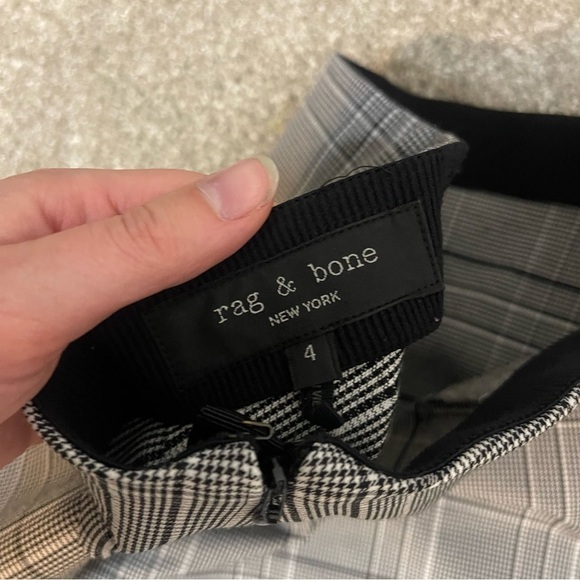 Rag & Bone Simone Pant - Black Check Slim Fit Size 4 - Picture 6 of 6